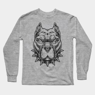 pitbull head Long Sleeve T-Shirt